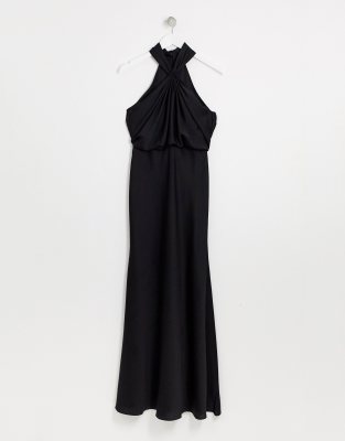 asos edition ruched halter neck maxi wedding dress