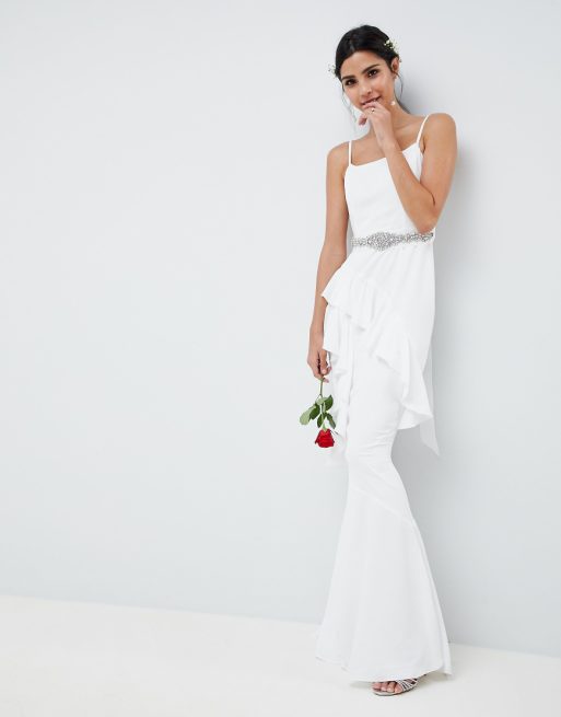 ASOS  EDITION Ruffle Maxi Wedding  Dress  With Embellished   ASOS  EDITION Ruffle Maxi Wedding  Dress  With Embellished