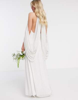 draped dresses with sleeves