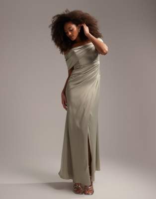 sage wrap maxi dress