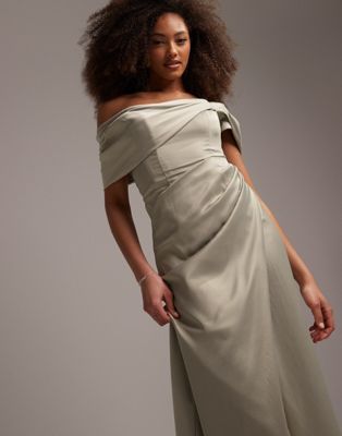 bardot wrap maxi dress