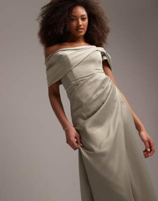 satin green maxi dress