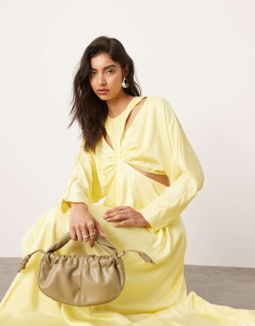 Yellow fashion batwing dress