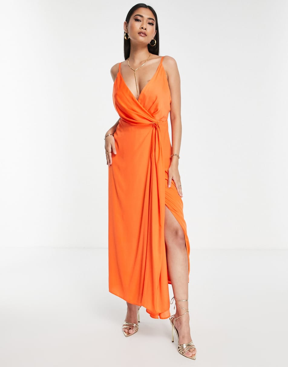 ASOS DESIGN Maternity high neck maxi dress with tie waist detail and  stencil floral embroidery