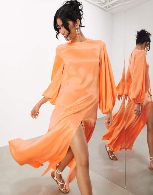 Asos orange best sale maxi dress