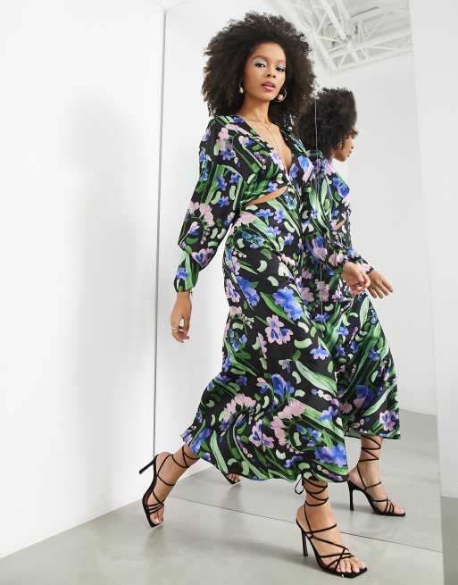 Asos silk maxi store dress