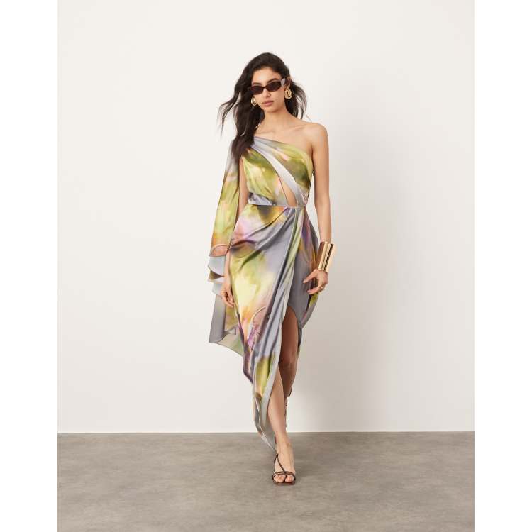 ASOS EDITION – Satin-Maxikleid mit ausgestelltem One-Shoulder 