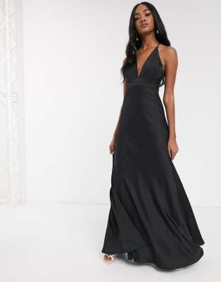 black cami maxi dress