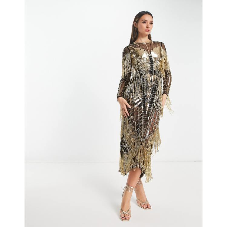 Asos sequin shop fringe dress