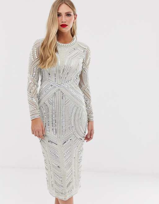 Asos sequin midi discount dress