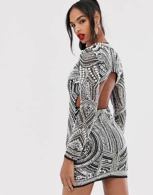asos edition disc and pearl mini dress
