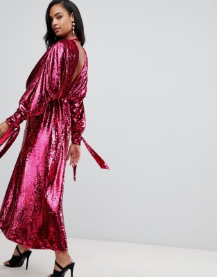 sequin batwing dress