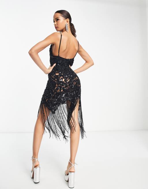 Asos sequin shop fringe dress