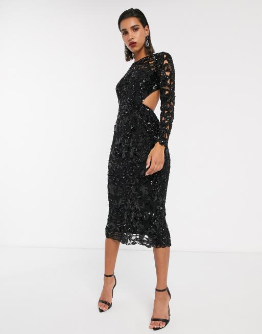 Black sequin dress clearance asos