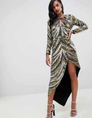 asos sequin fringe