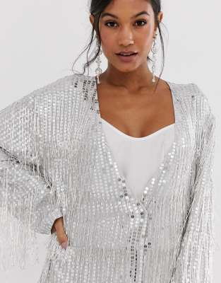 sequin fringe jacket