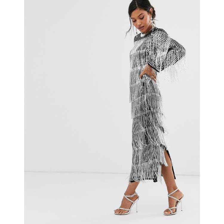 ASOS EDITION sequin fringe midi tunic dress ASOS