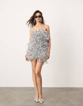 Tosphop abstract print scoop swimsuit in monochrome 