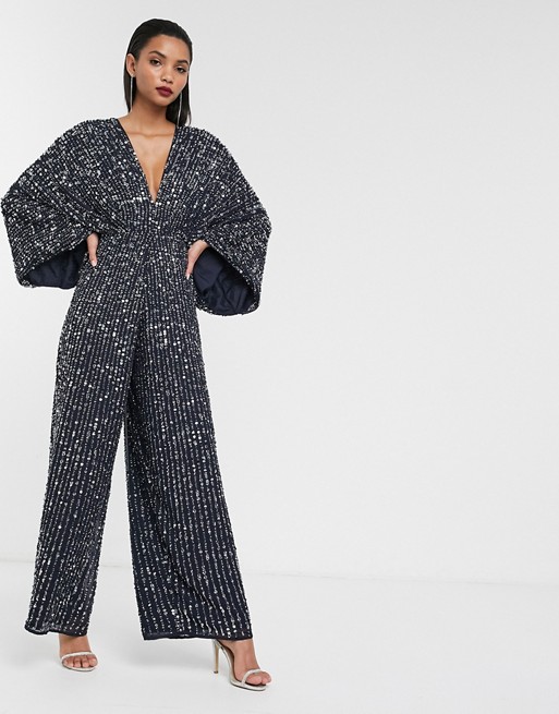 ASOS EDITION sequin kimono sleeve wide leg jumpsuit