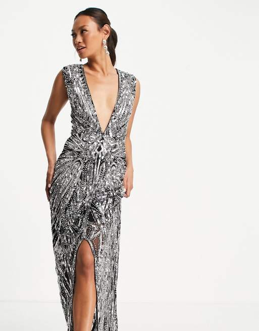 Asos silver gown best sale