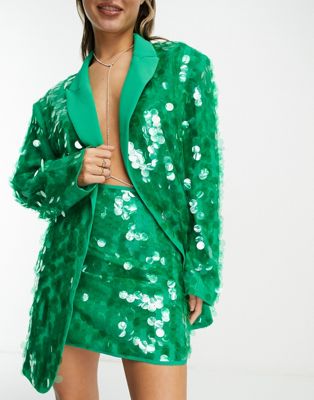 ASOS EDITION sequin mini skirt in green - ASOS Price Checker