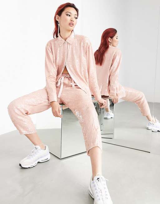 ASOS EDITION sequin shirt co-ord, 3 of 4