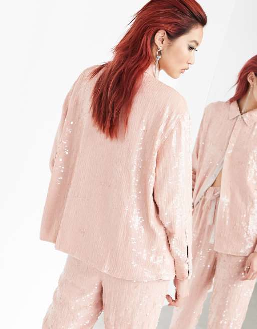 ASOS EDITION sequin shirt co-ord, 4 of 4