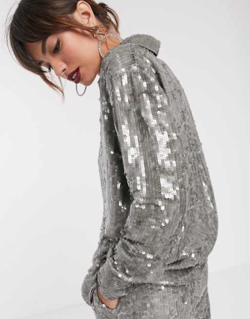 Asos sequin hot sale shirt