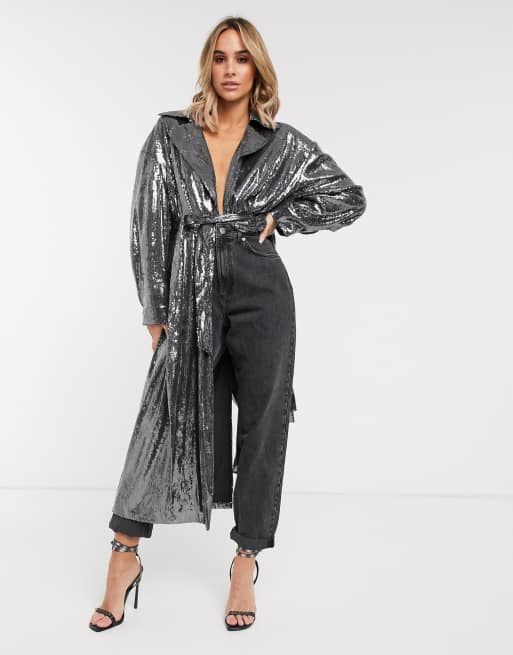 Sequin trench deals