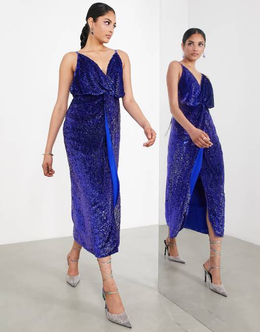 Asos purple store sequin dress