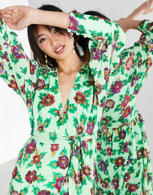 Asos floral best sale wrap dress