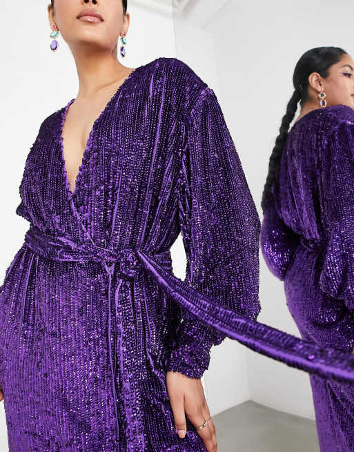 Asos edition sequin wrap mini outlet dress