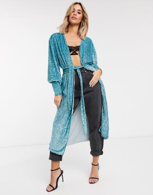 asos edition sequin wrap midi dress