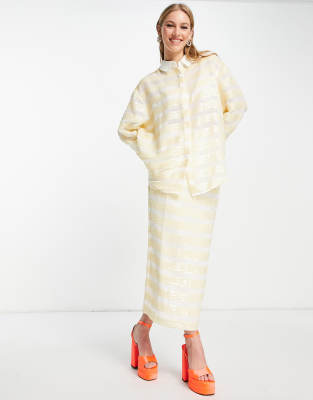 ASOS EDITION shirt in sequin stripe - ASOS Price Checker