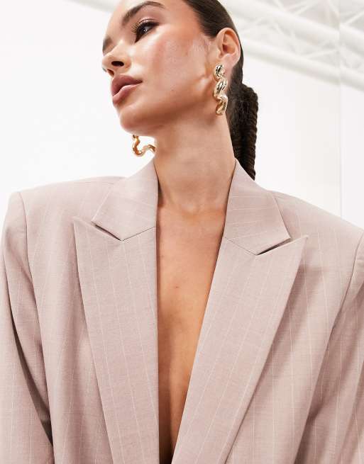 Pink sale pinstripe blazer