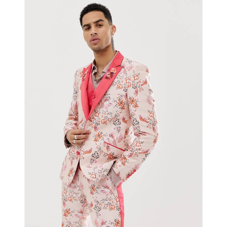 Asos mens floral clearance suit