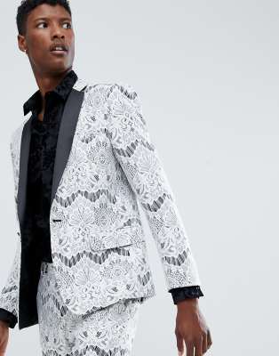 lace white suit