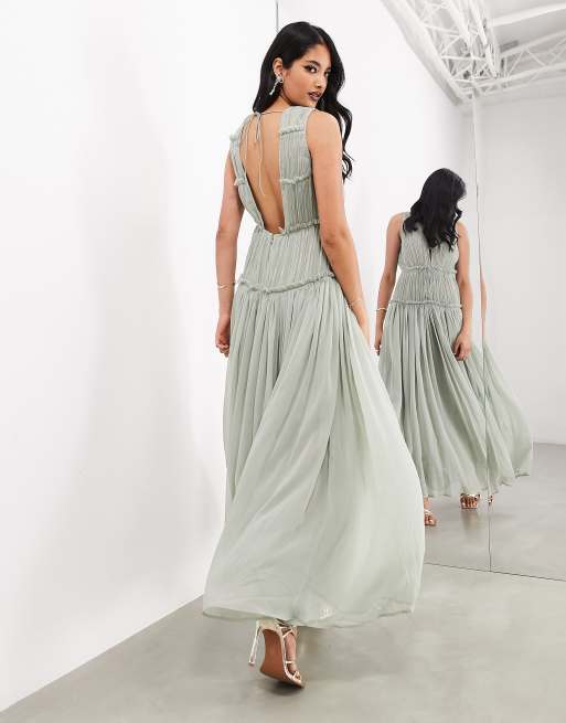 Pale green maxi dress online