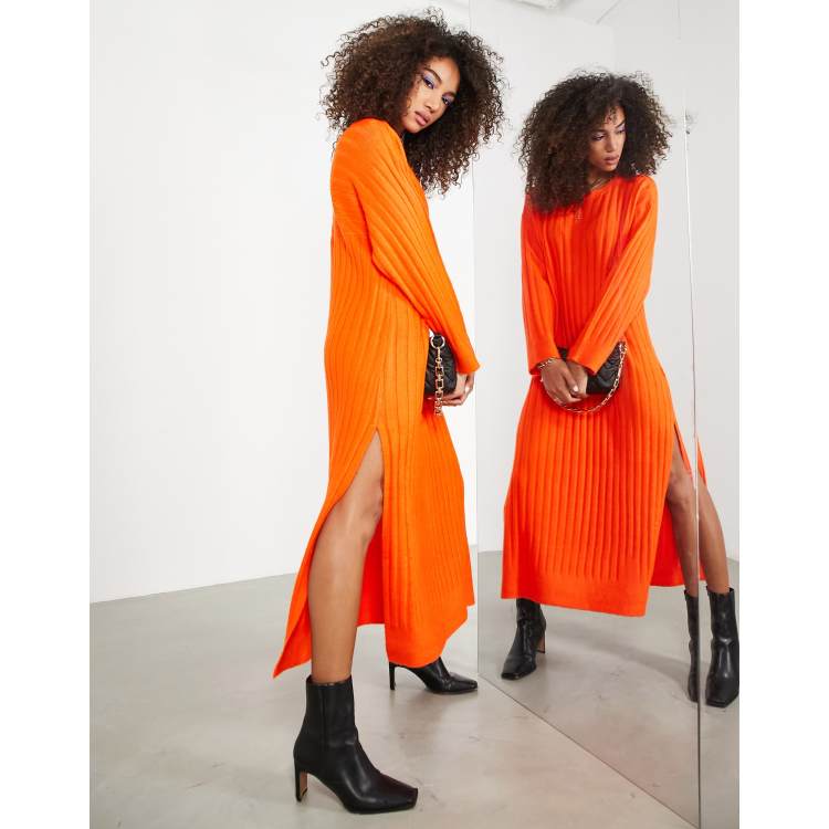 Orange knit outlet dress