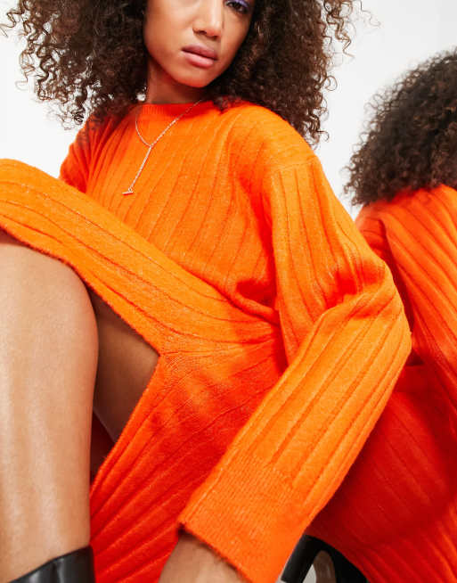 orange ribbed maxi dress Backless Maxi Dress  Minimal Knit