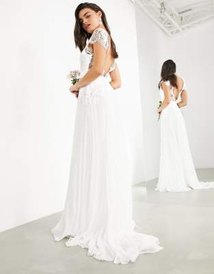 asos plunge lace wedding dress