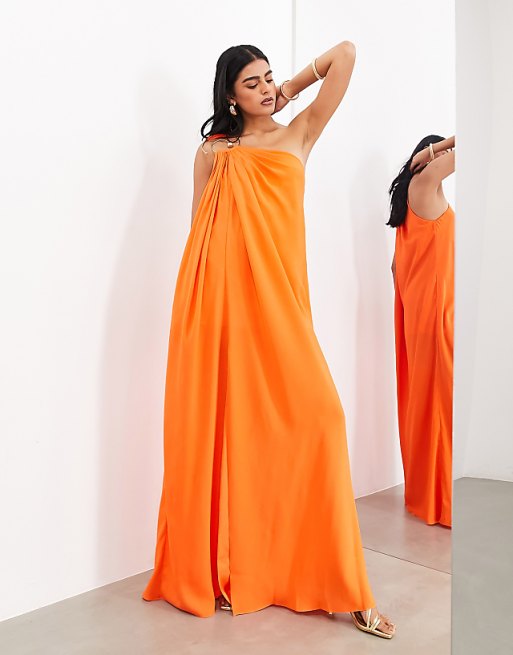 Vibrant High-Slit Orange Two-Piece Set Vibrant High-Slit Orange Two-Piece Set