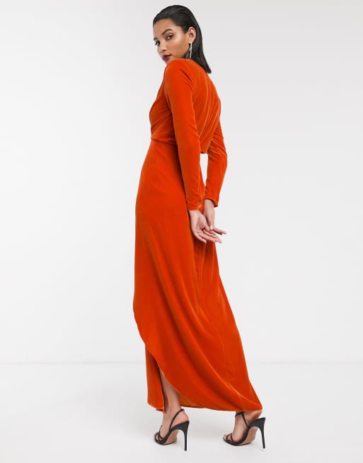 ASOS EDITION split side plunge maxi dress in velvet, 2 of 4
