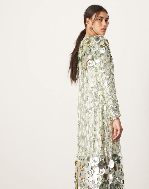 Asos long sequin dress online