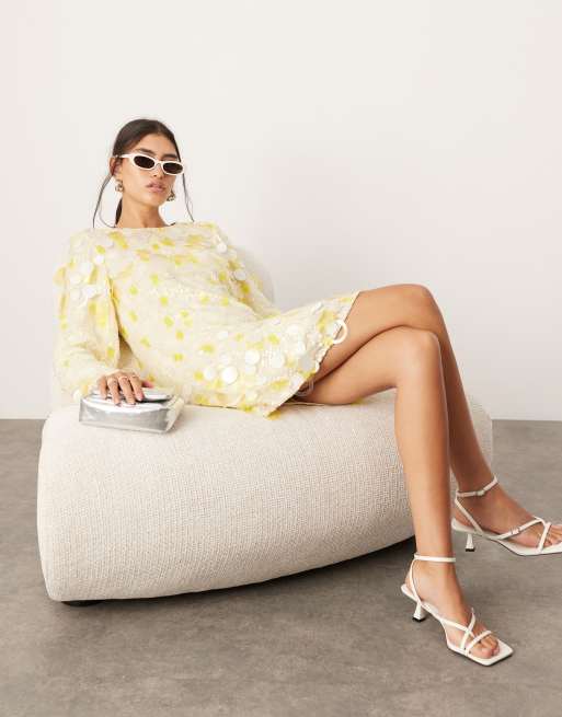 Asos yellow sequin dress on sale