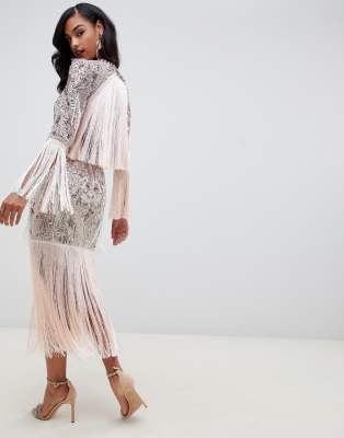 asos beaded midi dress