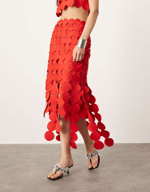 Red skirt asos sales