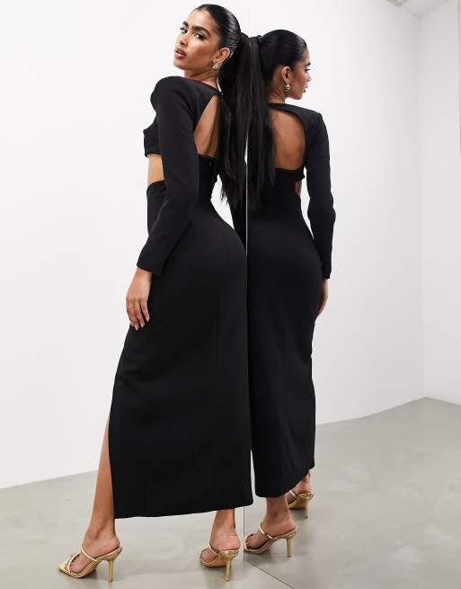 ASOS Long Sleeve Maxi Bodycon Dress With Curved Split