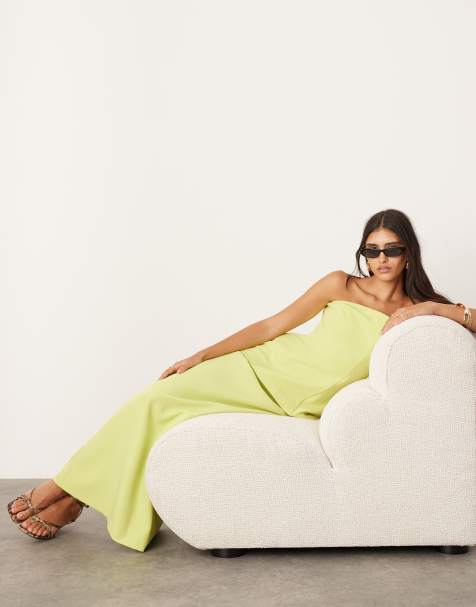 ASOS EDITION structured slim maxi skirt in green (part of a set) - view 1