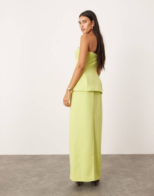 ASOS EDITION structured slim maxi skirt in green part of a set